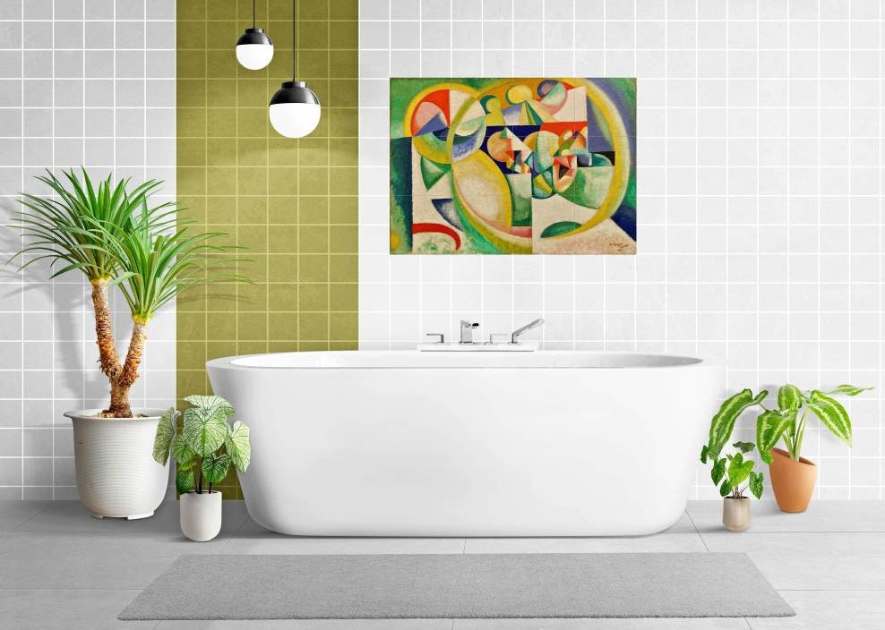 Tile Mural/Mosaic Ceramic Panel of Cardoso Study B - Amadeo de Souza Art - Abstract Painting - Tile Mural - Gloss Tiles - Tile Mosaic