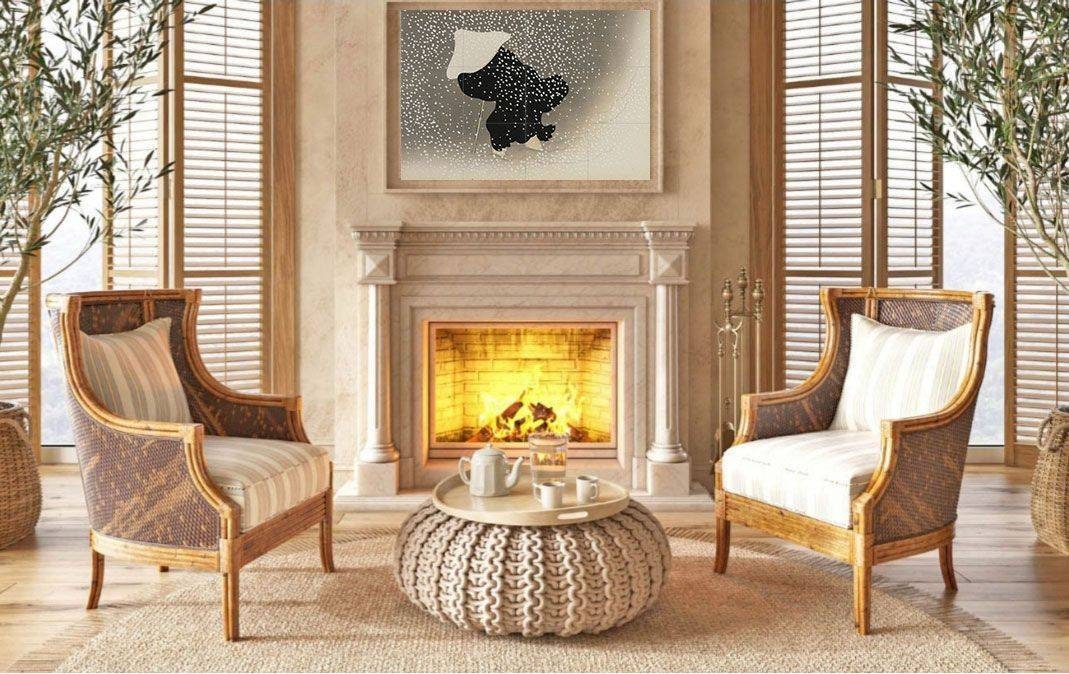 Tile Mural/Mosaic Ceramic Panel of Swirling Snow Painting- Kamisaka Sekka Art - Japan - Japanese Tile Mural - Gloss Tiles - Tile Mosaic