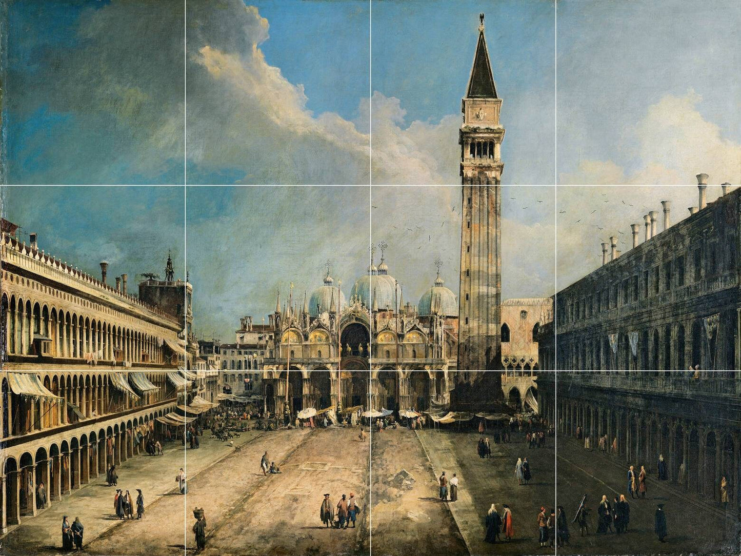 Tile Mural/Mosaic Ceramic Panel of Canaletto The Piazza San Marco in Venice - Venice print - Venice tile mural - Canaletto print -Wall print