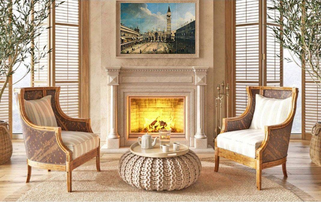Tile Mural/Mosaic Ceramic Panel of Canaletto The Piazza San Marco in Venice - Venice print - Venice tile mural - Canaletto print -Wall print