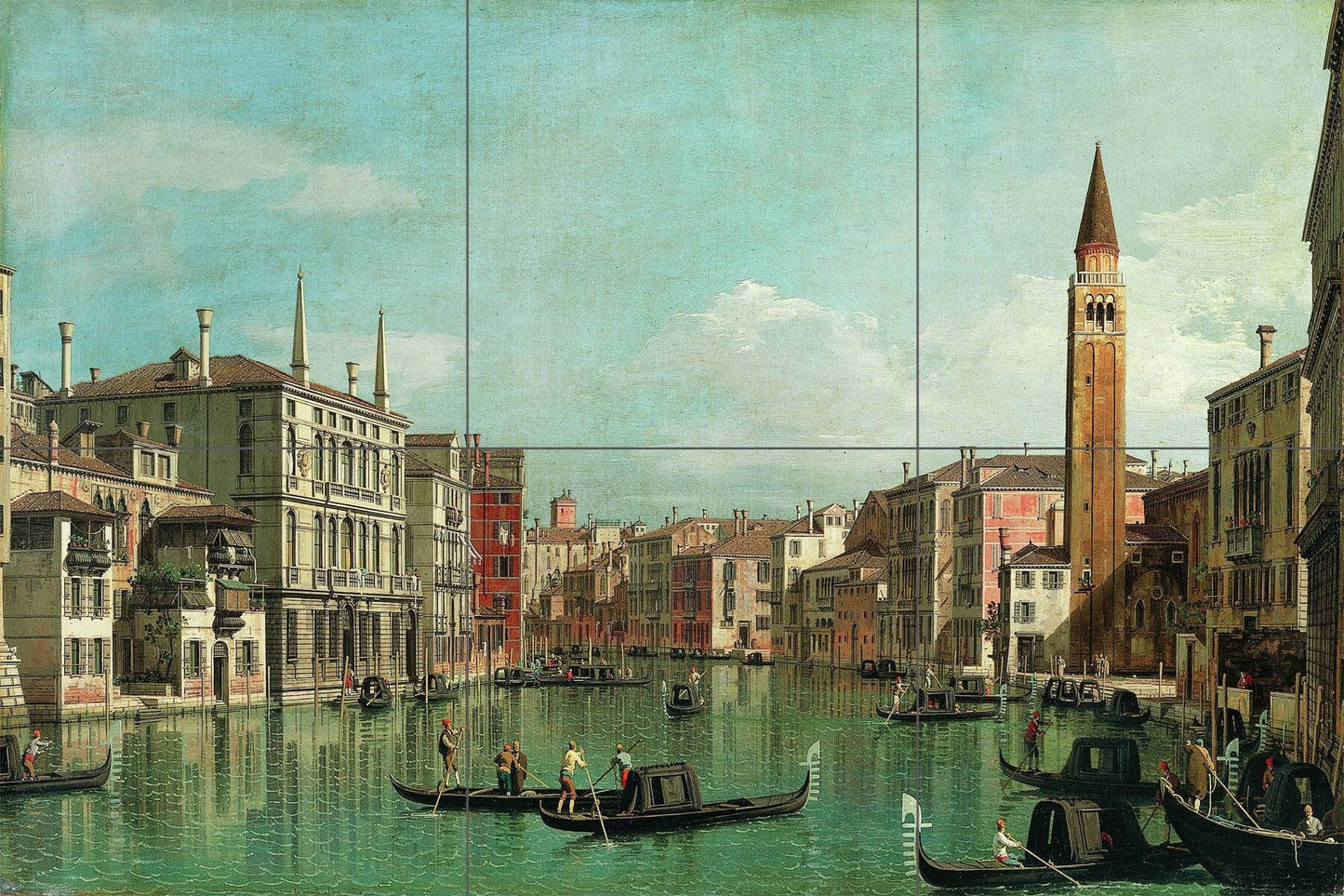 Tile Mural/Mosaic Ceramic Panel of The Grand Canal Venice - Canaletto Painting- Venice wall print - Venice wall art - Canaletto print