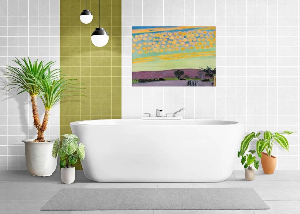 Tile Mural/Mosaic Ceramic Panel of Pittsburgh Sunset Painting - Maurice Denis - Wall Art - Tile Mural - Gloss Tiles - Tile Mosaic