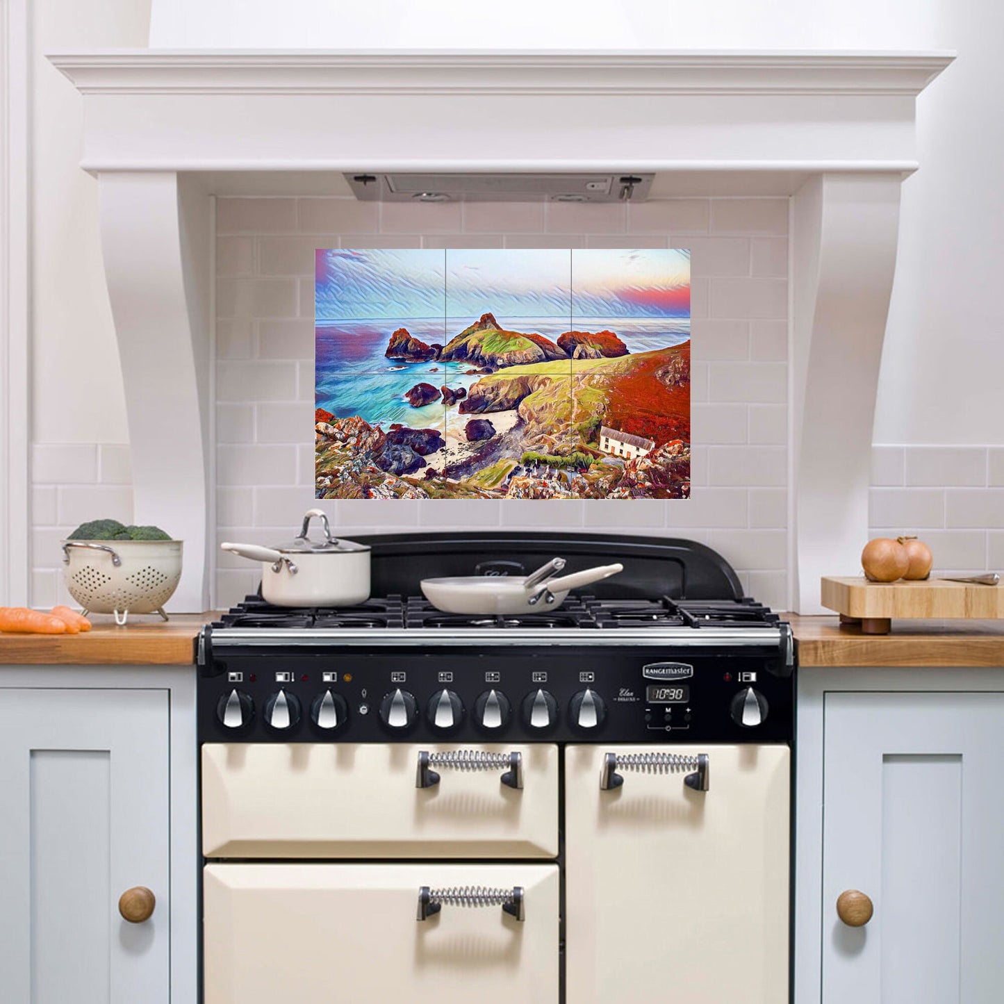 Tile Mural/Mosaic Ceramic Panel of Cornwall Lizard Point - Cornwall wall print - Colourful Wall Art -Tile Mural - Gloss Tiles - Tile Mosaic