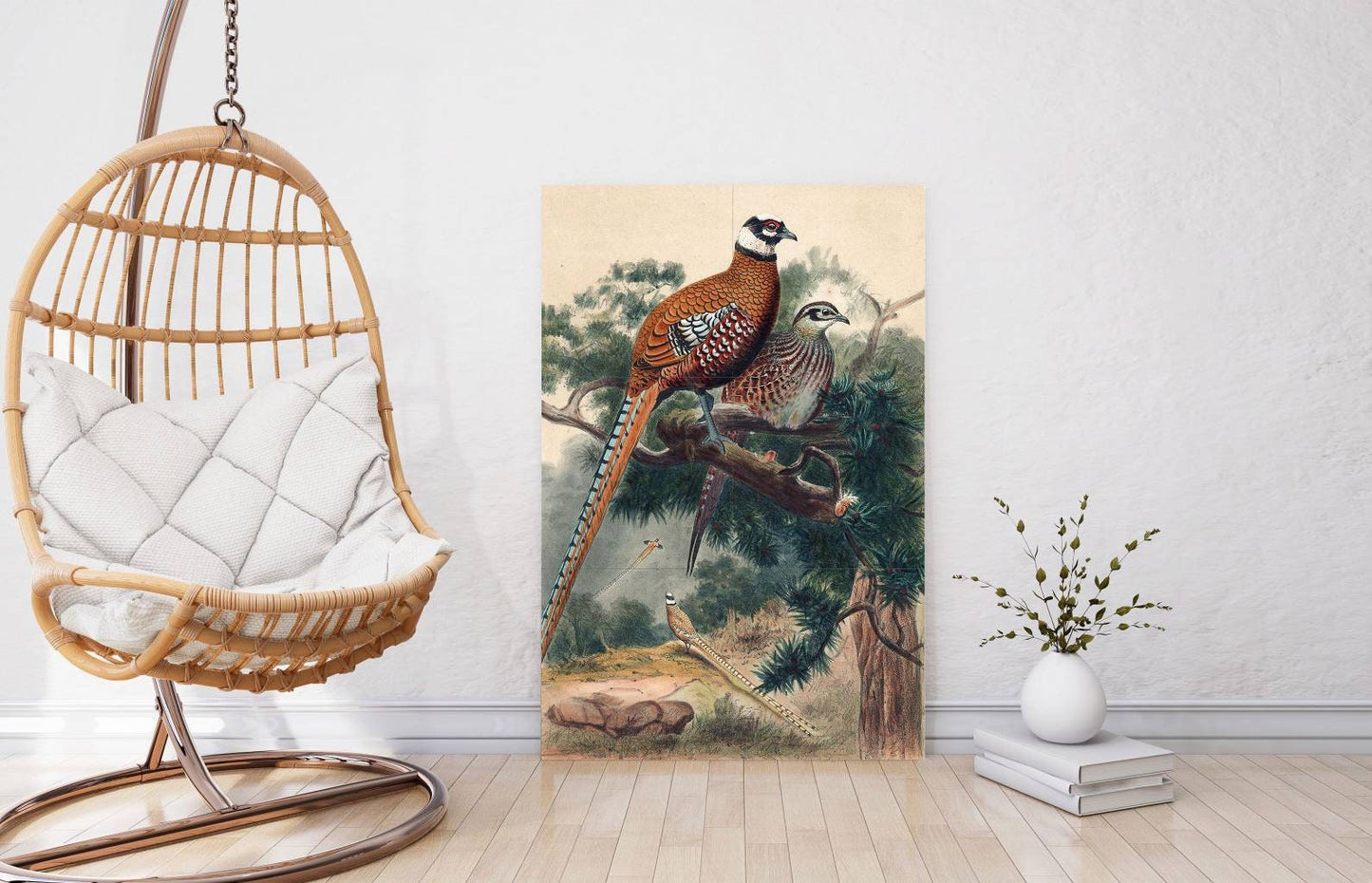 Tile Mural/Mosaic Ceramic Panel of Revees Pheasant - Joseph Wolf - Wall Birds Art Print - Tile Mural - Gloss Tiles - Bird Tile Mosaic