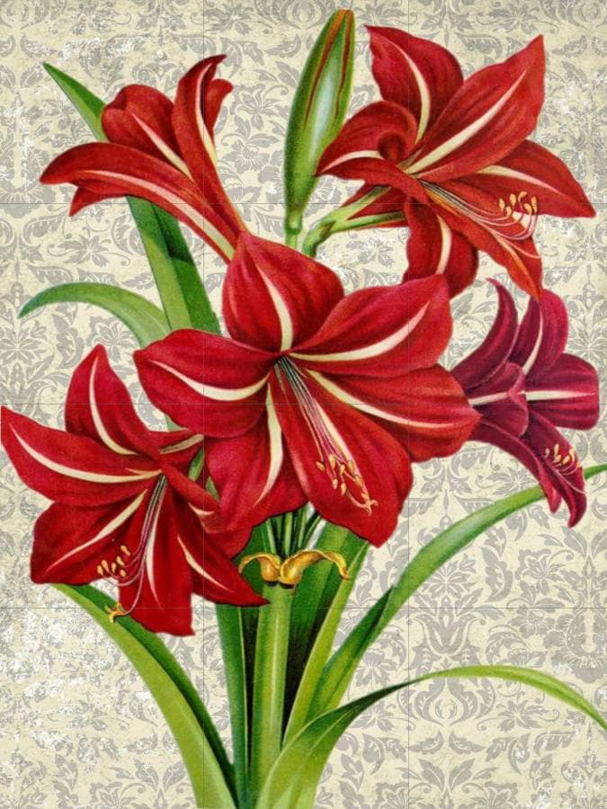 Tile Mural/Mosaic Ceramic of Watercolor Flowers Painting - Wall Art - Floral Tile Mural - Gloss Tiles - Flower Tile Mosaic - Flower Mural