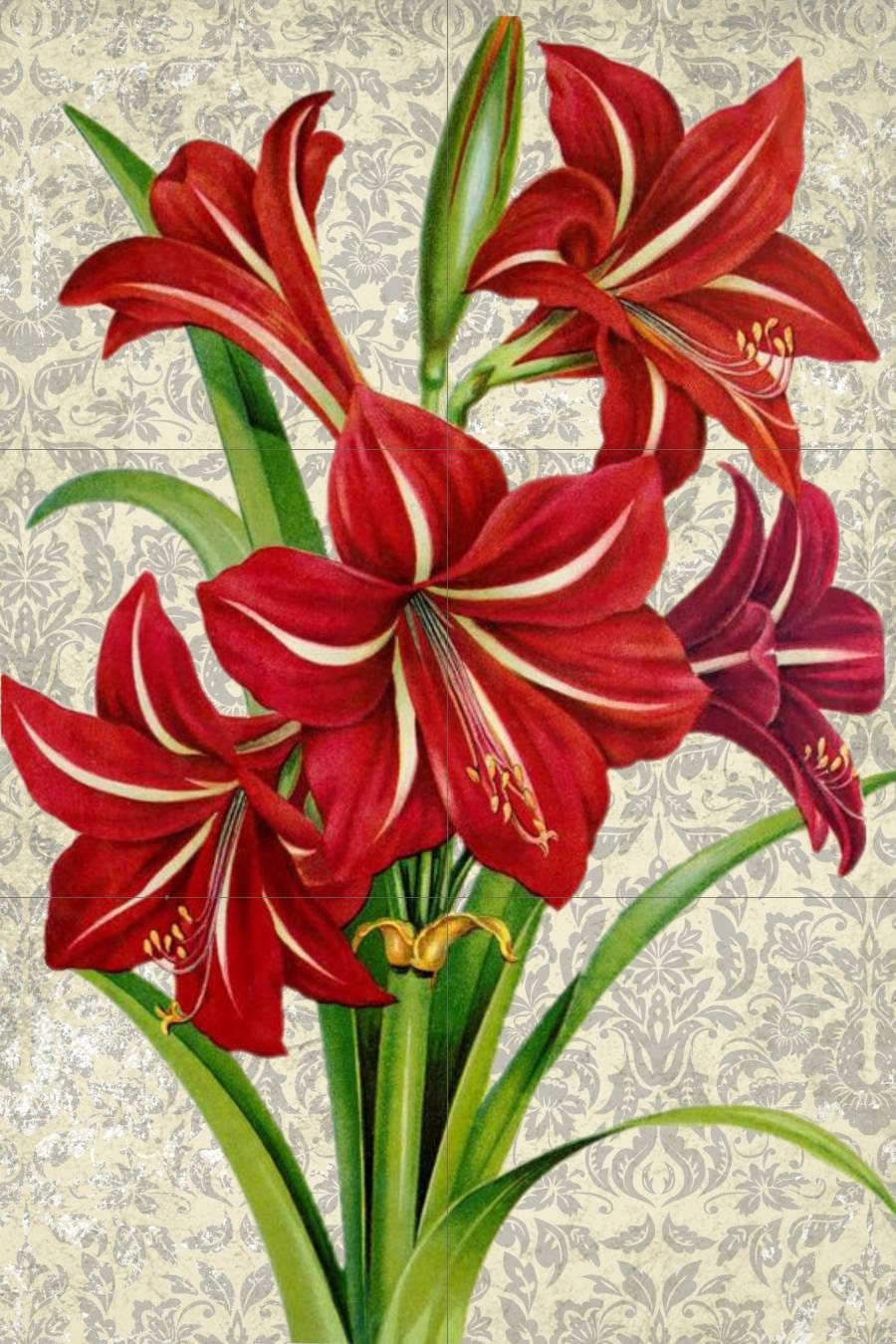 Tile Mural/Mosaic Ceramic of Watercolor Flowers Painting - Wall Art - Floral Tile Mural - Gloss Tiles - Flower Tile Mosaic - Flower Mural