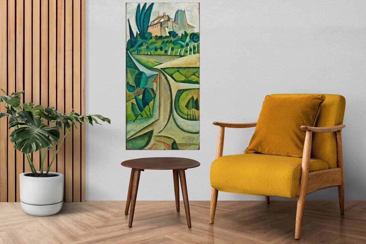 Tile Mural/Mosaic Ceramic Panel of Manhufe Landscape - Amadeo de Souza Cardoso Art Painting - Tile Mural - Gloss Tiles - Tile Mosaic