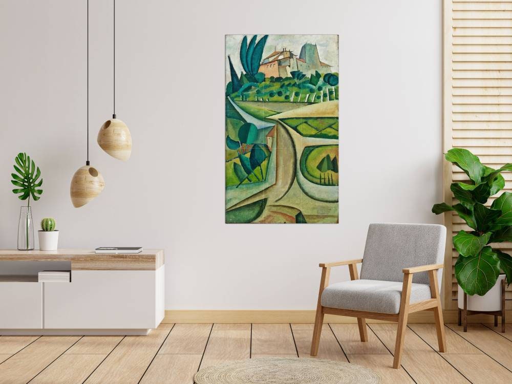 Tile Mural/Mosaic Ceramic Panel of Manhufe Landscape - Amadeo de Souza Cardoso Art Painting - Tile Mural - Gloss Tiles - Tile Mosaic
