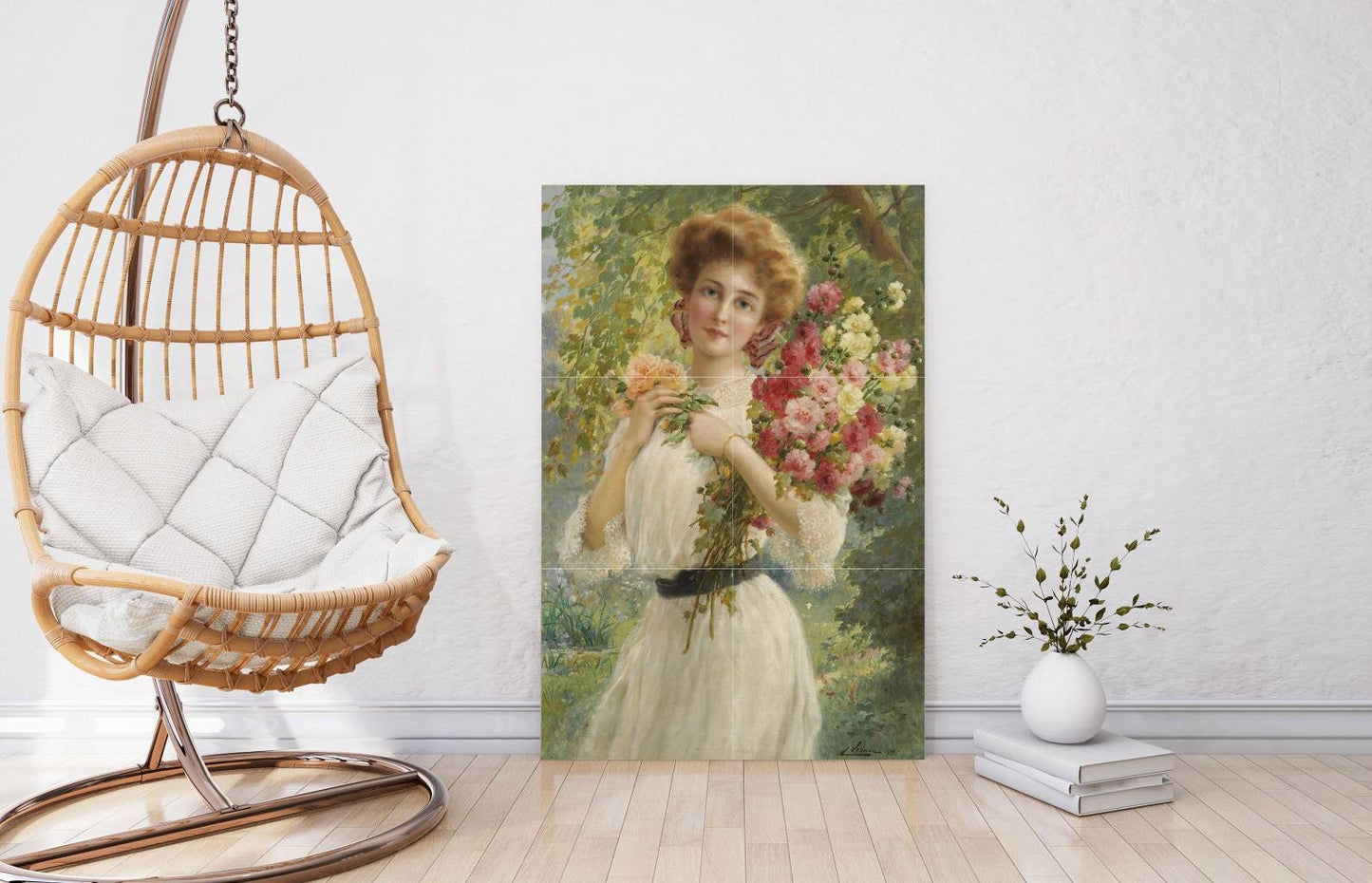 Tile Mural/Mosaic Ceramic Panel of Summer Beauty - Emile Vernon Painting - Home Decor - Flower Tile Mural - Gloss Tiles - Floral Tile Mosaic