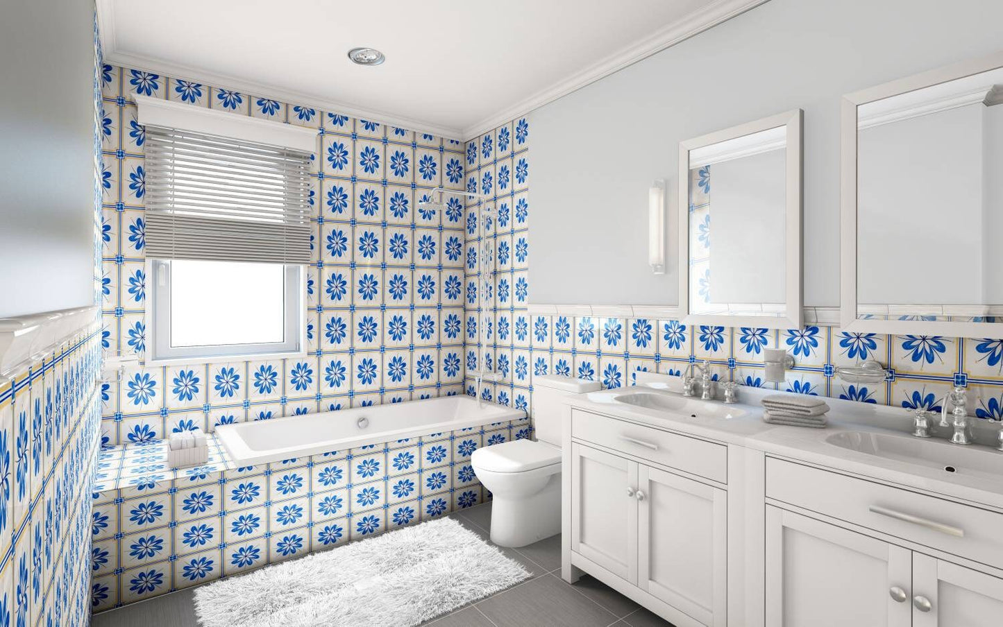 Spanish Ceramic Tiles - Set of 2 Spanish Wall Decor Tiles - Kitchen Backsplash Tiles, Table Decorative Tiles, Bathroom Tiles, Coaster