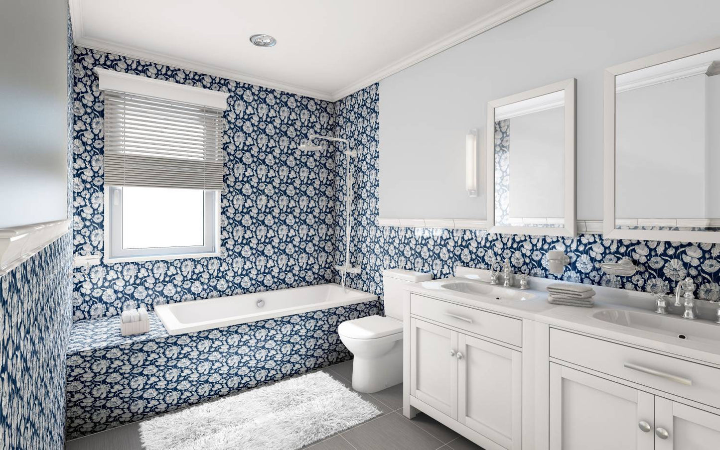 Floral Ceramic tiles - Set of 2 Floral Wall Decor Tiles - Kitchen Backsplash Tiles, Table Decorative Tiles, Bathroom Tiles, Shower tiles