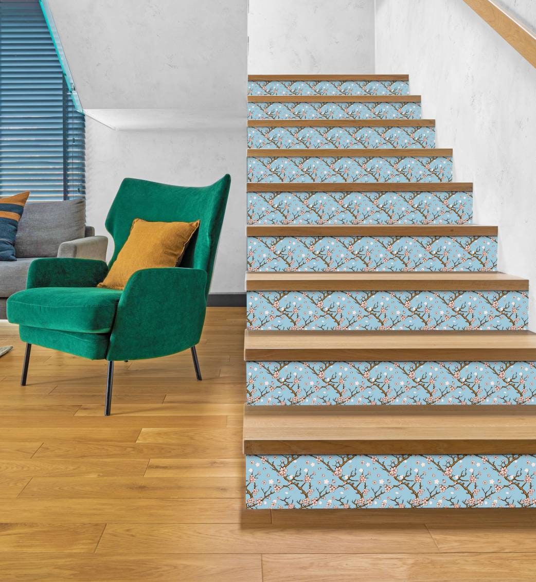 Japanese Design - Two 6 x 6 inches decorative ceramic tiles - Kitchen backsplash tiles - Bathroom tiles