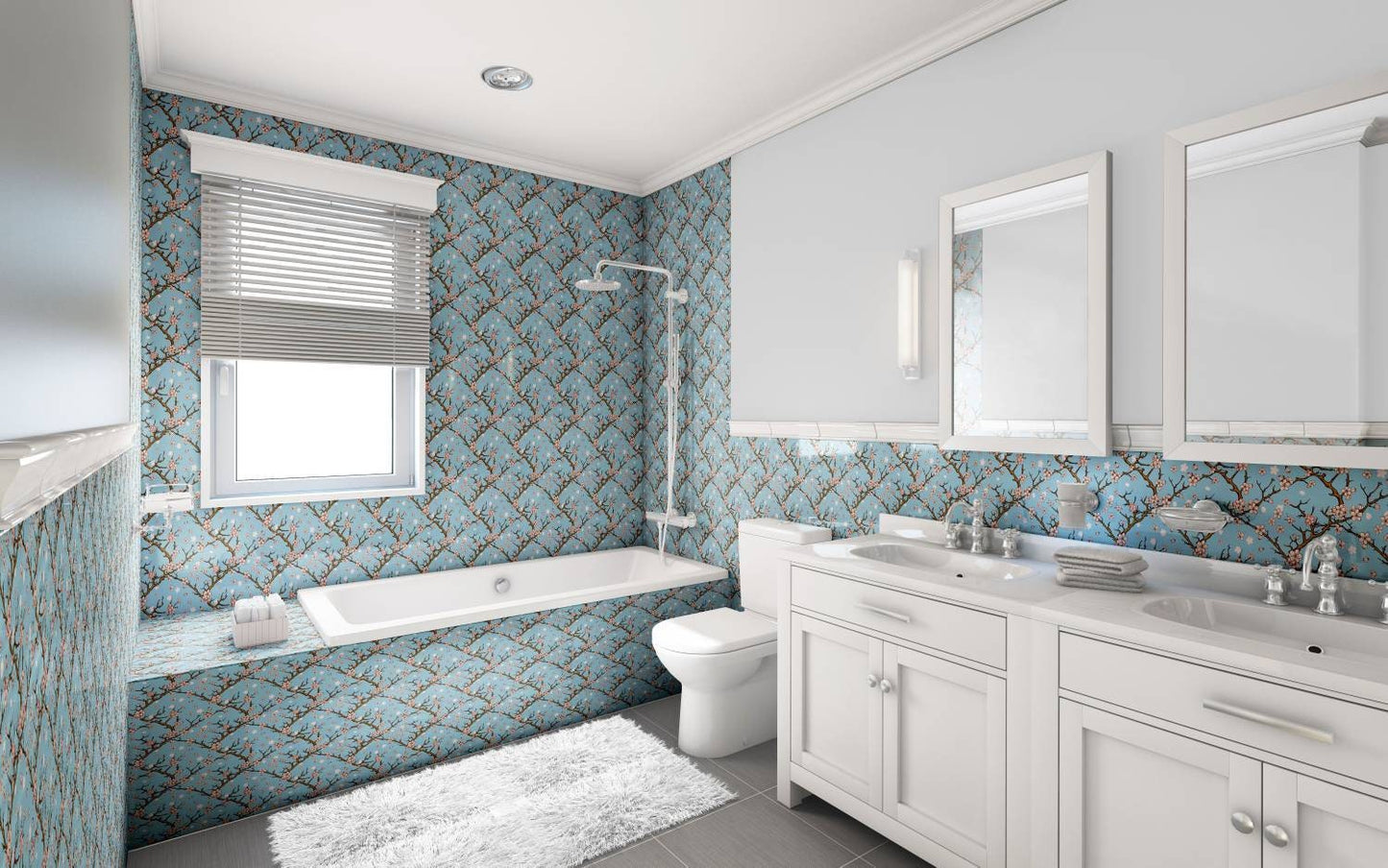 Japanese Design - Two 6 x 6 inches decorative ceramic tiles - Kitchen backsplash tiles - Bathroom tiles