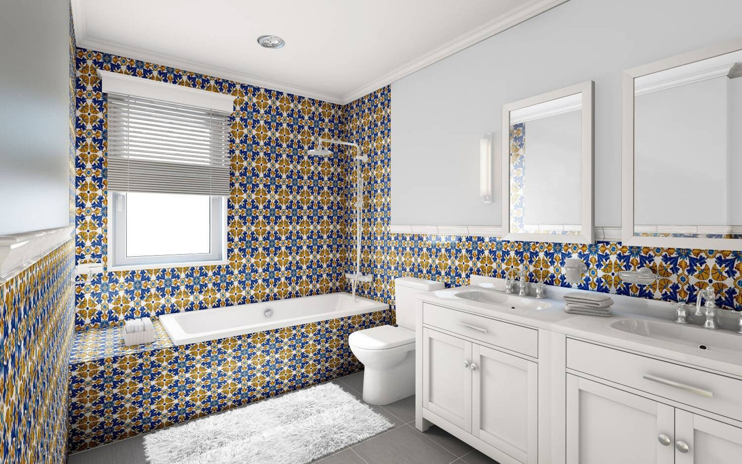 Portuguese Azulejo Tiles - Set of 2 Portuguese Wall Decor Tiles - Kitchen Backsplash Tiles, Table Decorative Tiles, Bathroom Tiles, Coaster