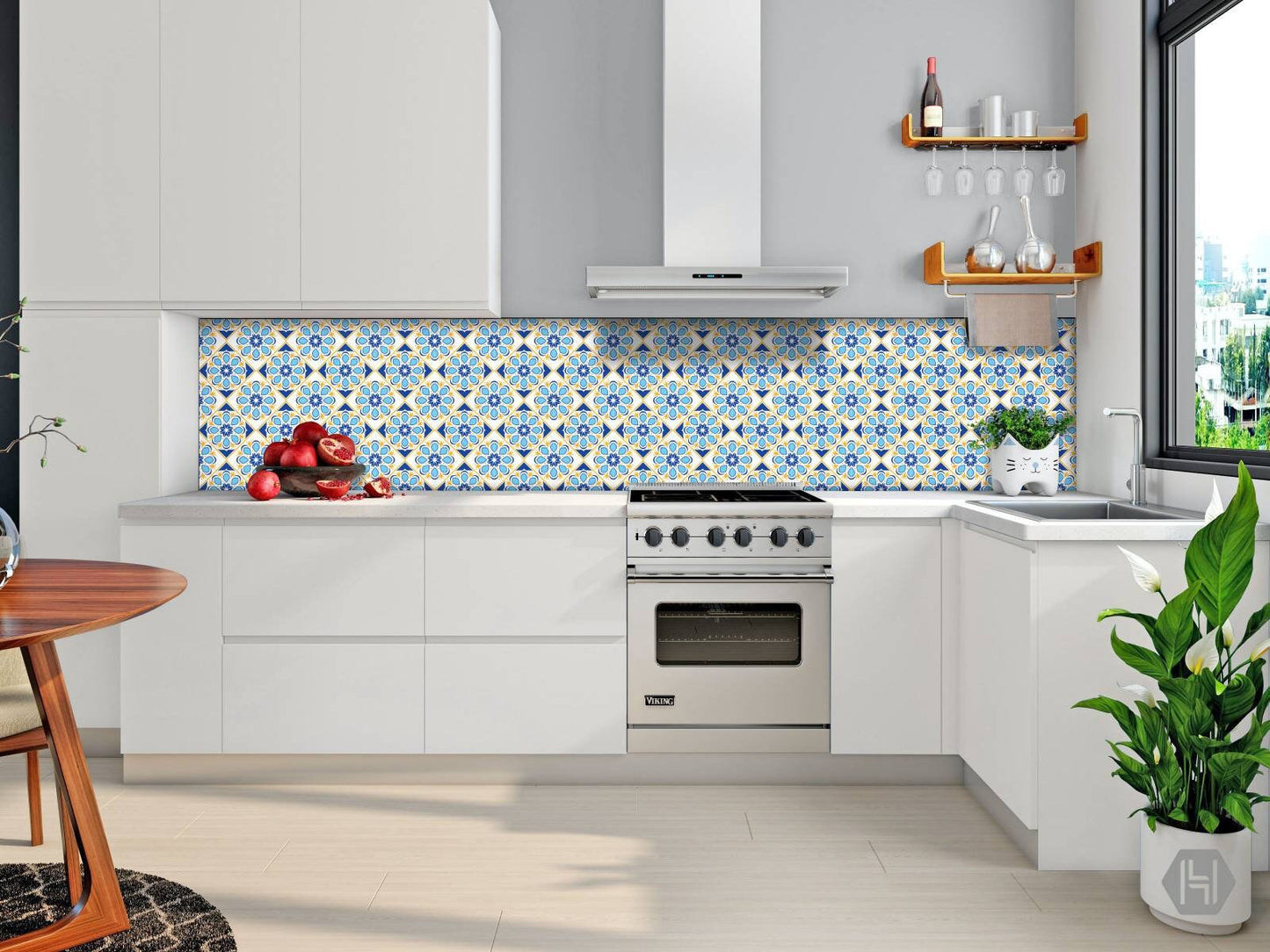 Portuguese Azulejo Tiles - Set of 2 Portuguese Wall Decor Tiles - Kitchen Backsplash Tiles, Table Decorative Tiles, Bathroom Tiles, Coaster