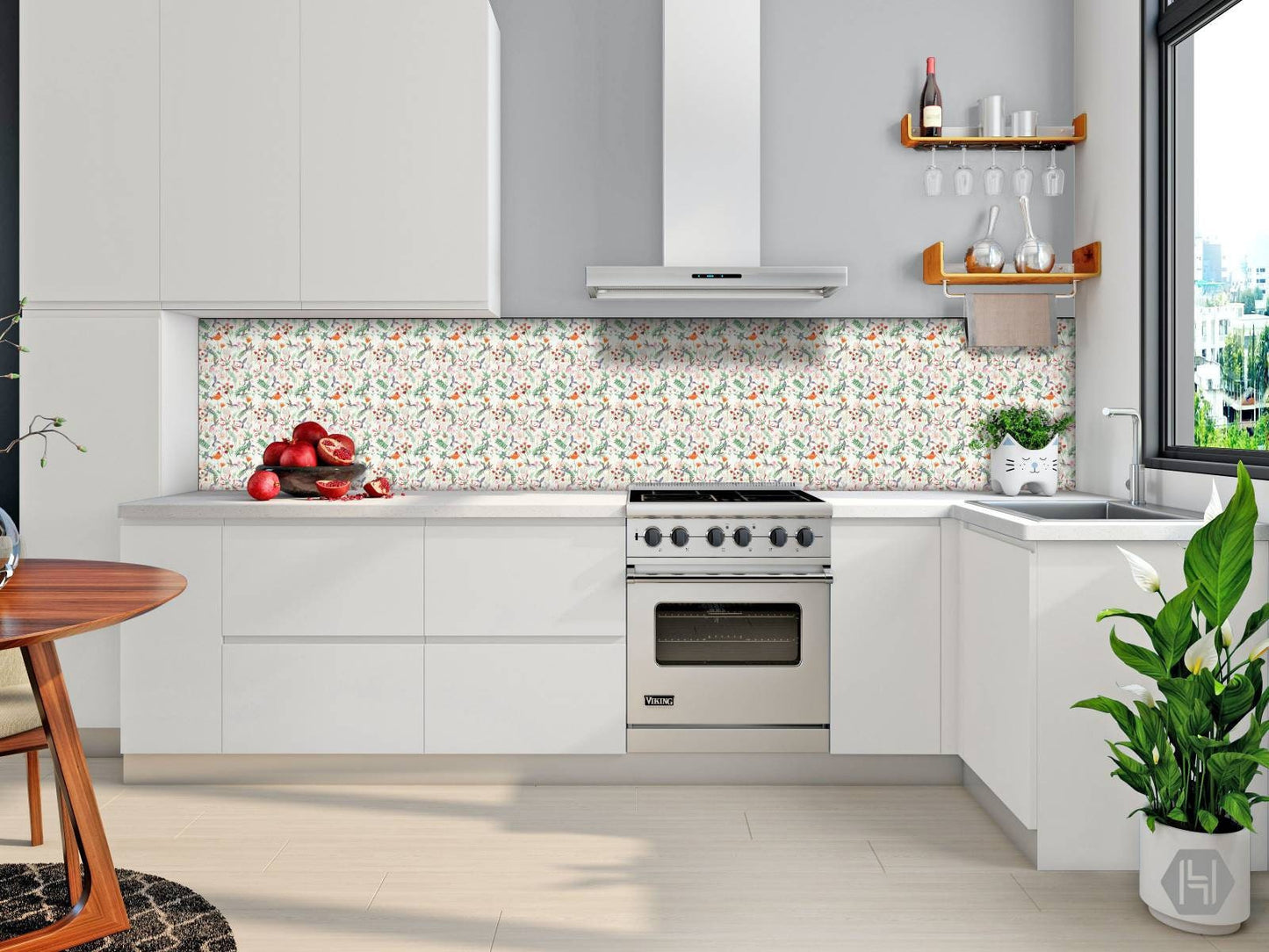 Birds and Flowers Ceramic tiles - Set of 2 Birds and Flowers Wall Decor Tiles - Kitchen Backsplash Tiles, Decorative Tiles, Bathroom Tiles