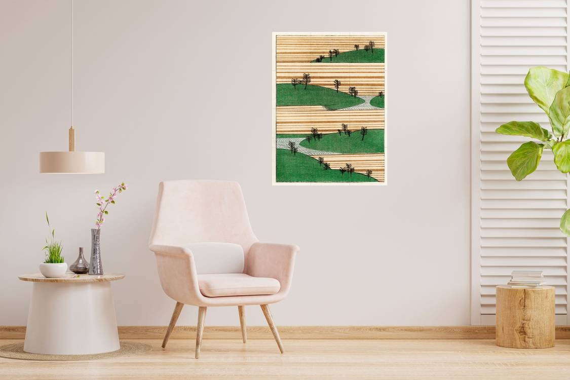 Tile Mural/Mosaic Ceramic Panel of Bijutsu Sekai Landscape Illustration - Japanese Print - Bijutsu Sekai Print - Gloss Tiles - Tile Mosaic