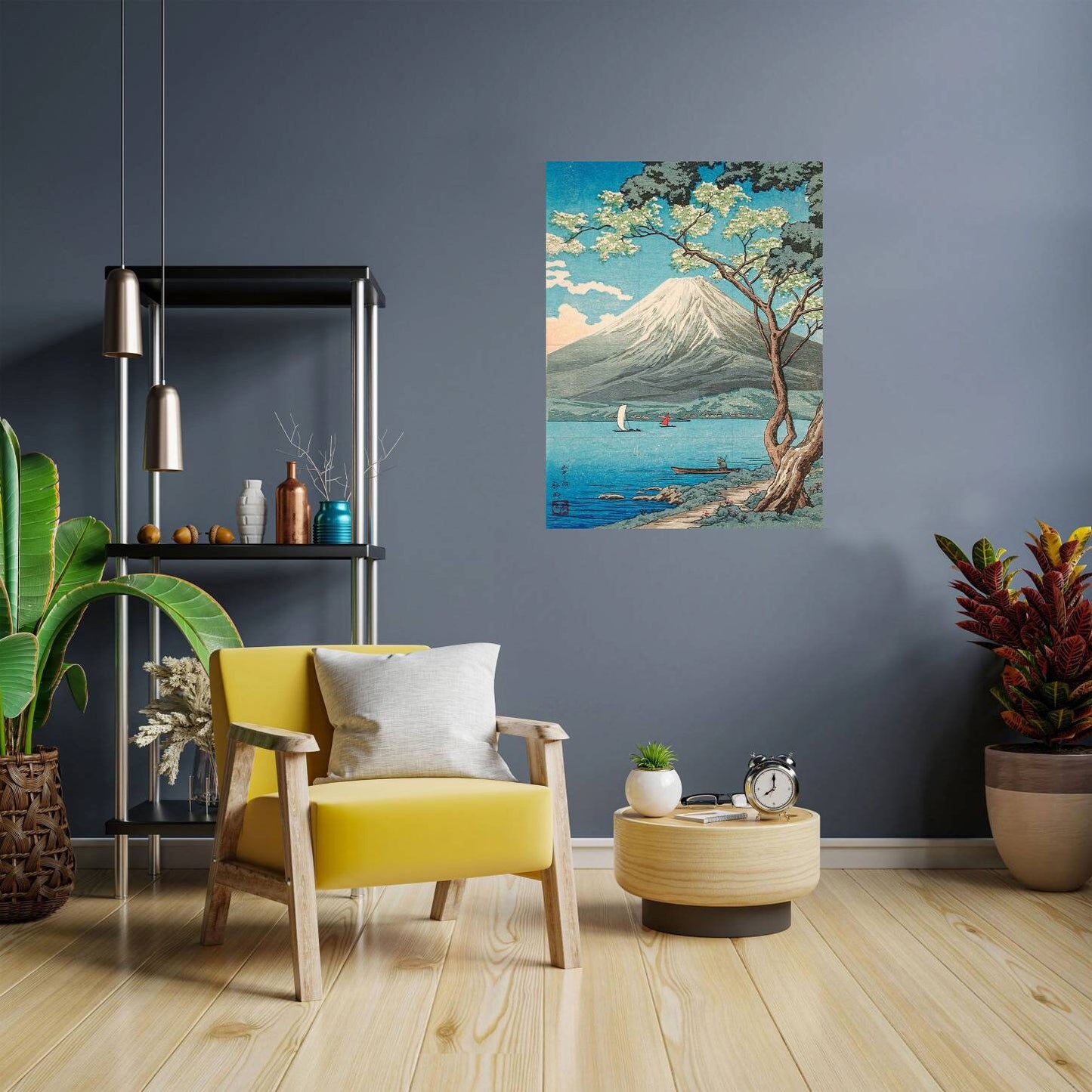 Tile Mural/Mosaic Ceramic of Mount Fuji from Lake - Takahashi Hiroaki print - Japanese Mural - Hiroaki Wall Art - Japanese Tile Mural