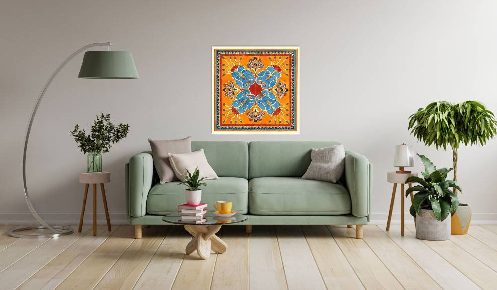 Tile Mural/Mosaic Ceramic Panel of an Assyrian Ornament- Elisabeth A Nedwill - Tile Mural - Oriental Mural Art - Gloss Tiles - Tile Mosaic