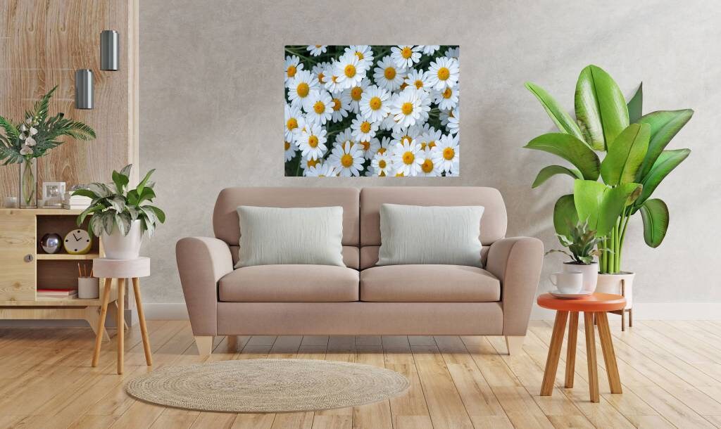 Tile Mural/Mosaic Ceramic of Daisy Flowers - Flower Mural - Home Decor Print - Floral Wall Art - Daisy Mural - Gloss Tiles - Tile Mosaic
