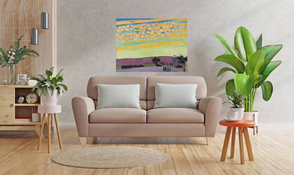 Tile Mural/Mosaic Ceramic Panel of Pittsburgh Sunset Painting - Maurice Denis - Wall Art - Tile Mural - Gloss Tiles - Tile Mosaic