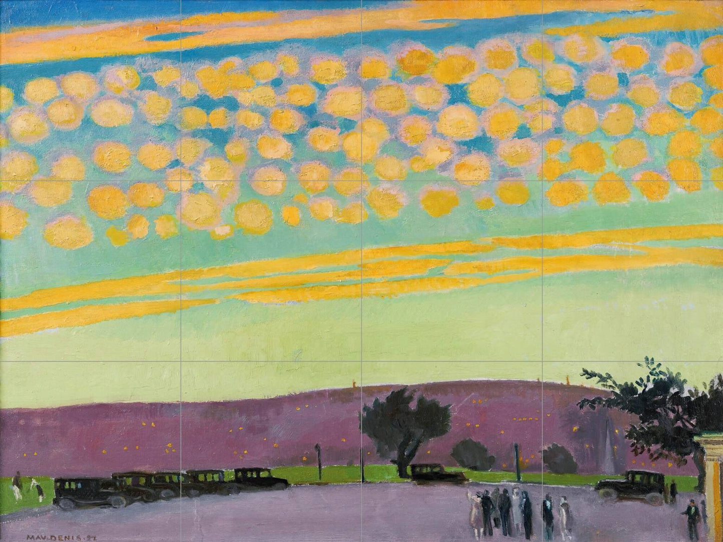 Tile Mural/Mosaic Ceramic Panel of Pittsburgh Sunset Painting - Maurice Denis - Wall Art - Tile Mural - Gloss Tiles - Tile Mosaic