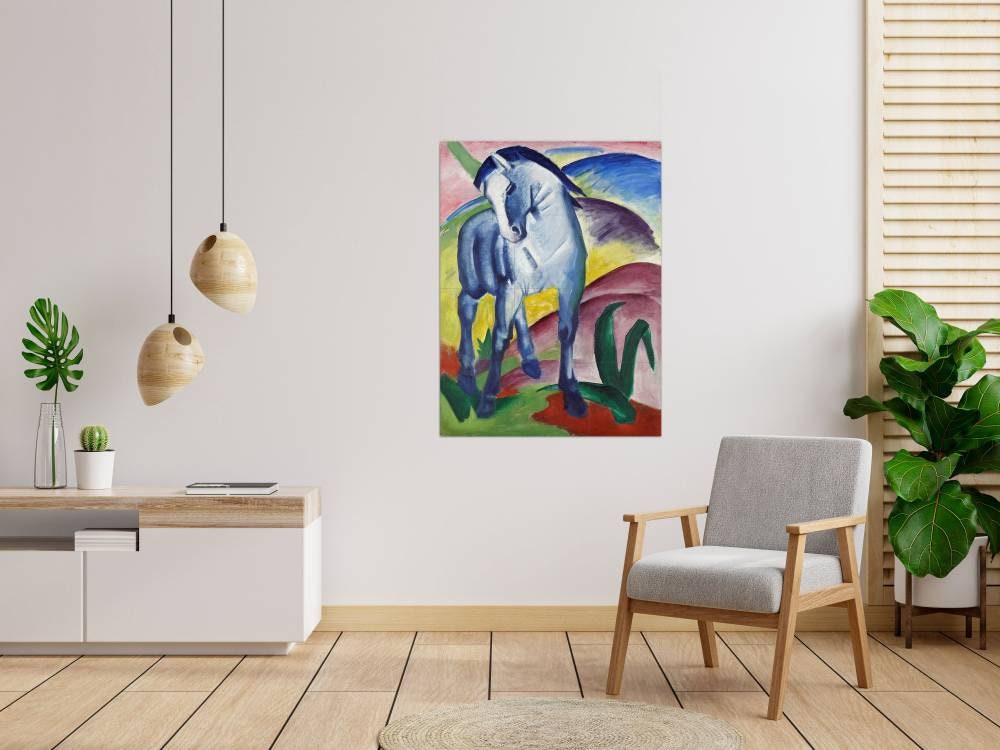 Tile Mural/Mosaic Ceramic Panel of Franz Mark Blue Horse- Franz Mark wall print - Gloss Tiles - Horse wall print - Tile Mosaic Print