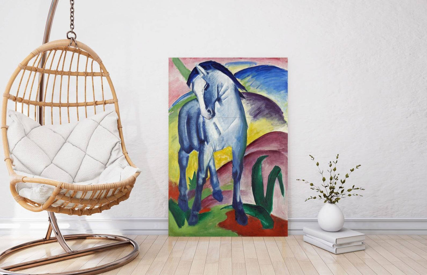 Tile Mural/Mosaic Ceramic Panel of Franz Mark Blue Horse- Franz Mark wall print - Gloss Tiles - Horse wall print - Tile Mosaic Print