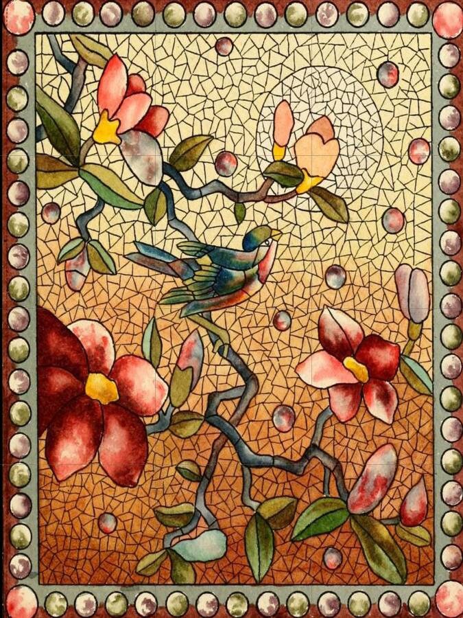 Tile Mural/Mosaic Ceramic Panel of Birds and Flowers - Bird Wall Art Print - Bird and Flower Mural - Home Decor - Bird Mural - Tile Mosaic