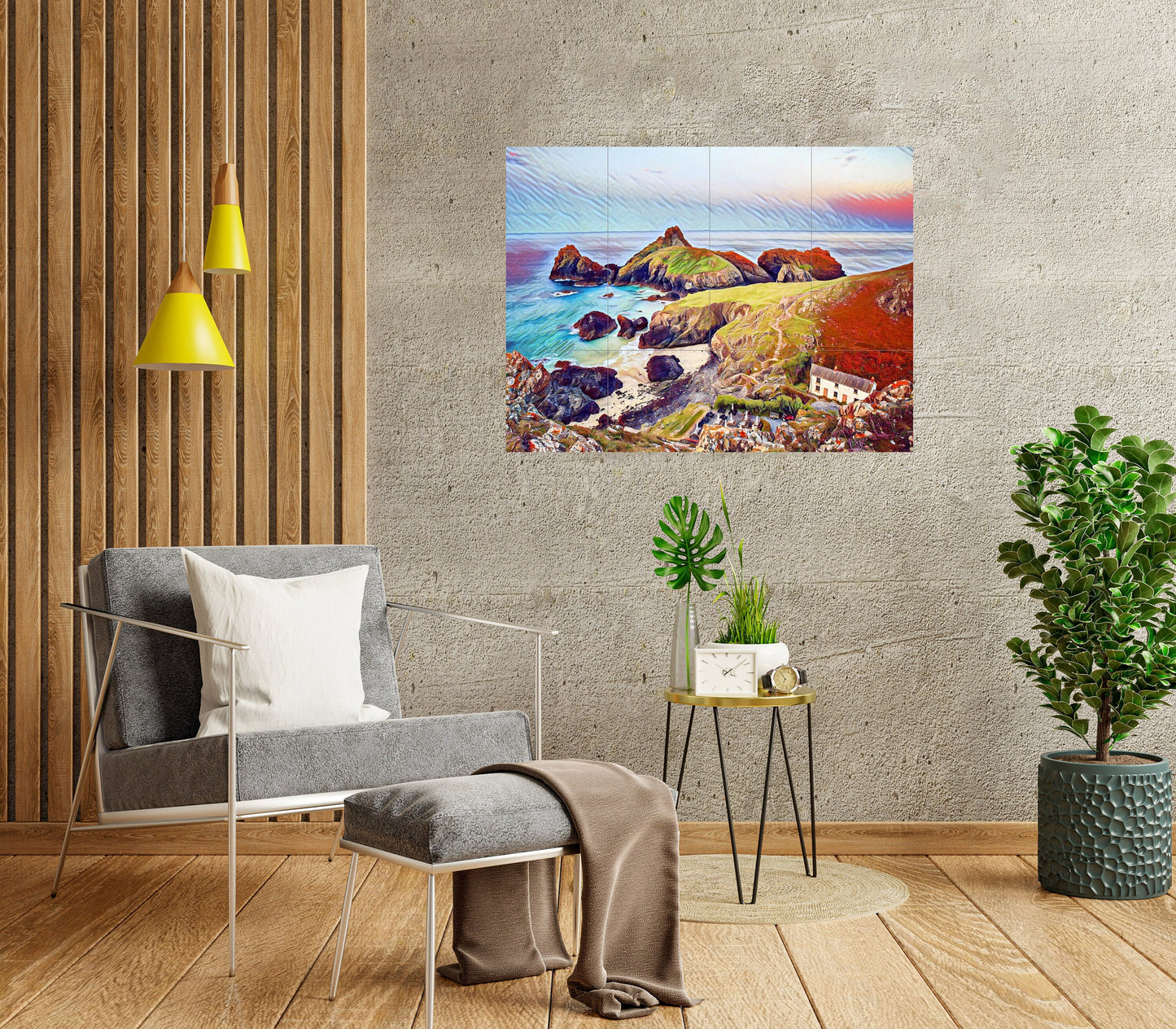 Tile Mural/Mosaic Ceramic Panel of Cornwall Lizard Point - Cornwall wall print - Colourful Wall Art -Tile Mural - Gloss Tiles - Tile Mosaic