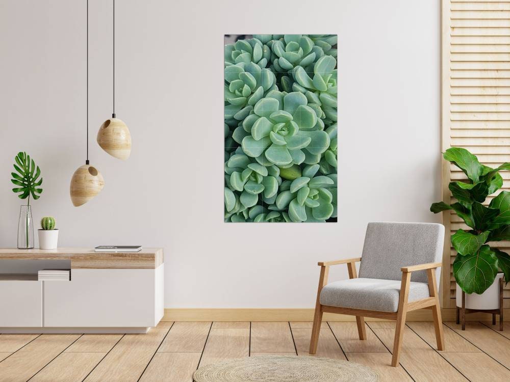 Tile Mural/Mosaic Ceramic Panel of a Cactus - Cactus wall print - Cactus Home Decor - Plant Tile Mural - Gloss Tiles - Accent tiles