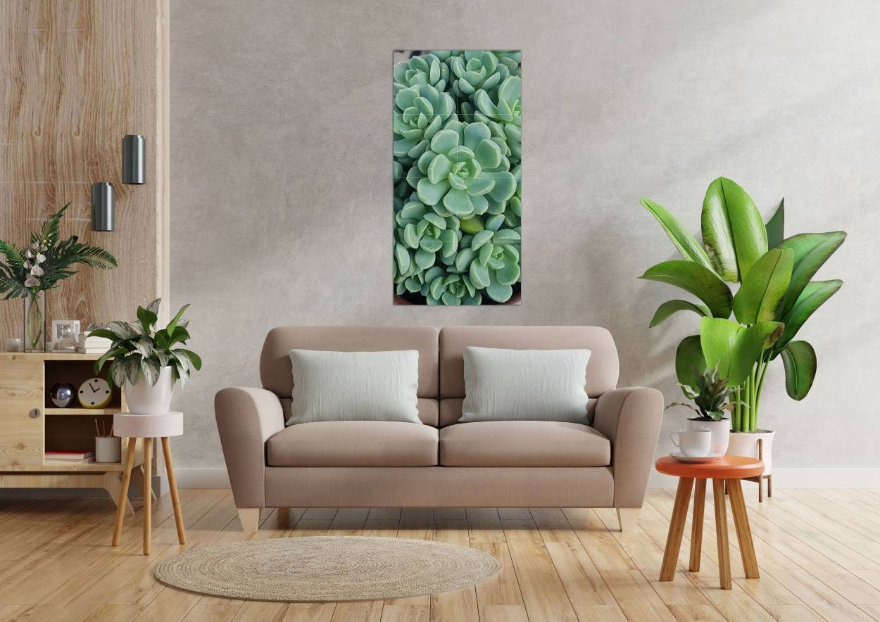 Tile Mural/Mosaic Ceramic Panel of a Cactus - Cactus wall print - Cactus Home Decor - Plant Tile Mural - Gloss Tiles - Accent tiles