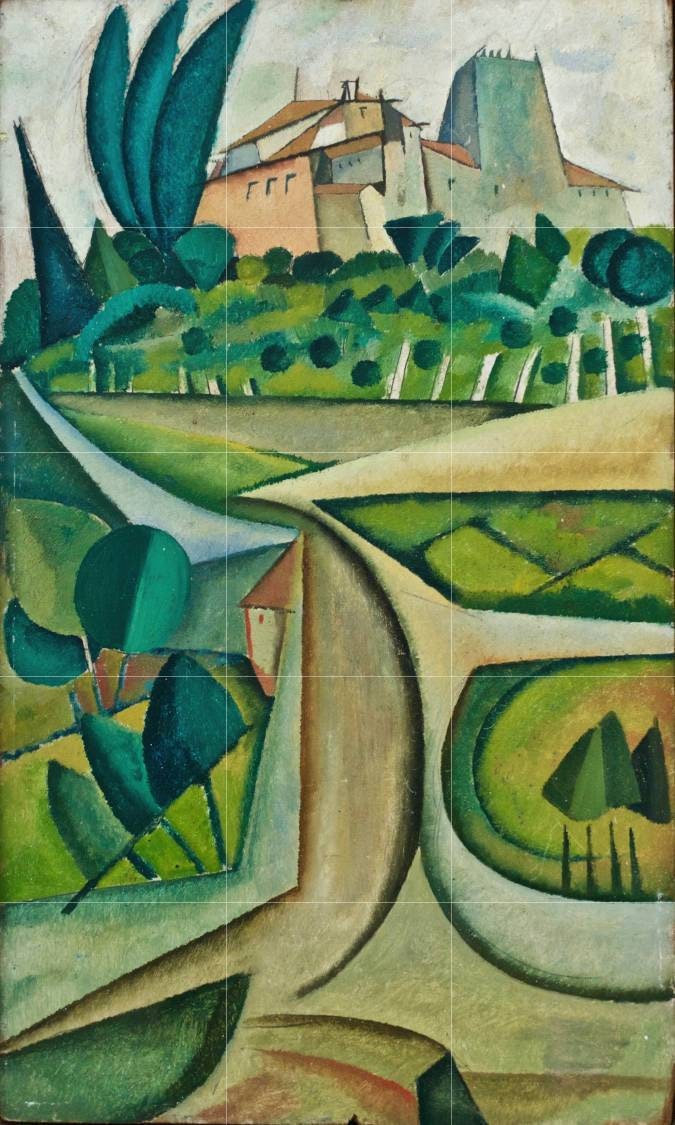 Tile Mural/Mosaic Ceramic Panel of Manhufe Landscape - Amadeo de Souza Cardoso Art Painting - Tile Mural - Gloss Tiles - Tile Mosaic