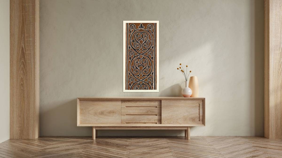 Tile Mural/Mosaic Ceramic Panel of Byzantine Ornament - Elizabeth A Nedwill Art - Home Decor - Tile Mural - Floral decor tiles - Tile Mosaic