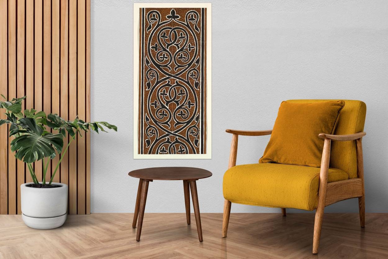 Tile Mural/Mosaic Ceramic Panel of Byzantine Ornament - Elizabeth A Nedwill Art - Home Decor - Tile Mural - Floral decor tiles - Tile Mosaic