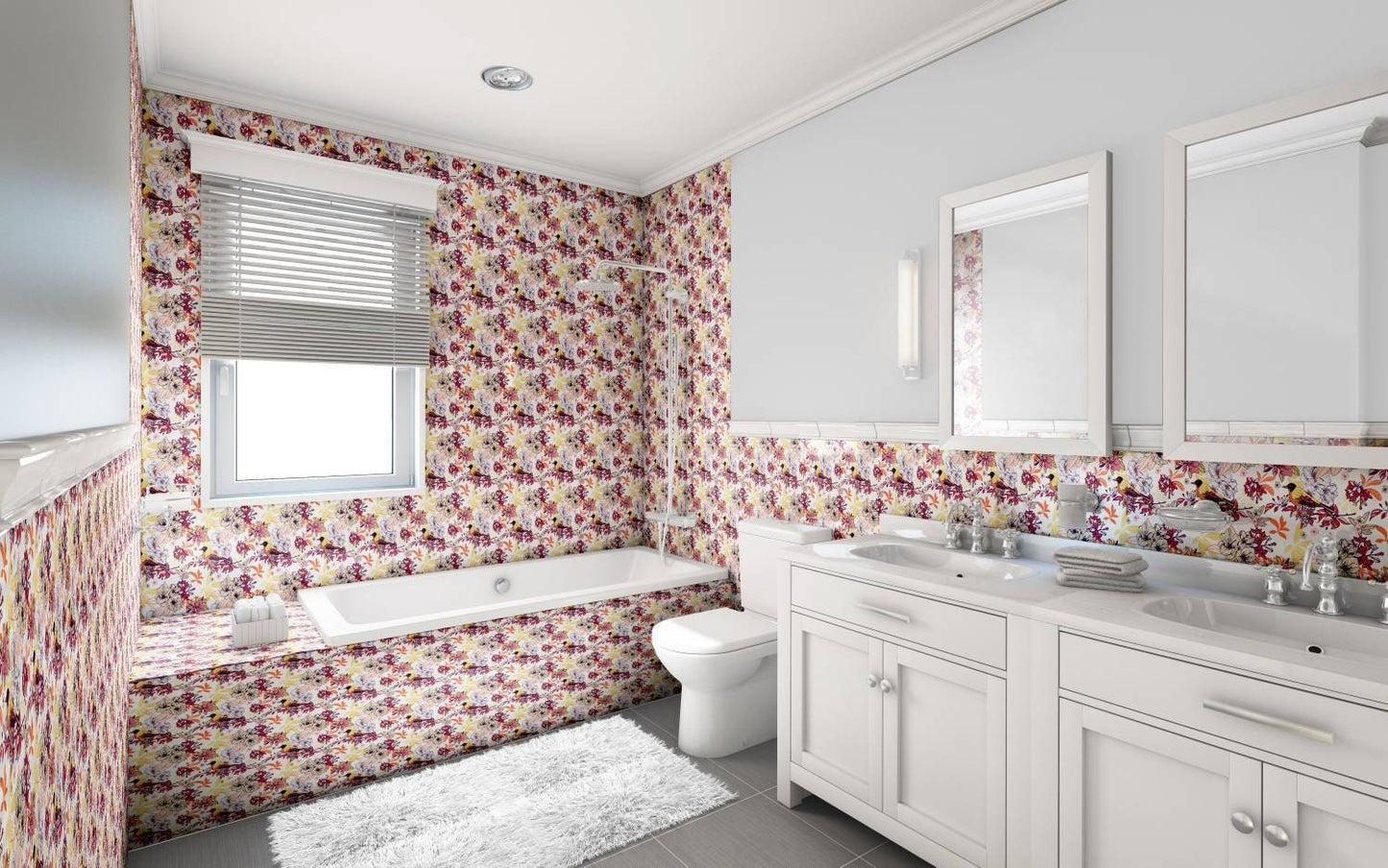 Birds and Flowers Ceramic tiles - Set of 2 Birds and Flowers Wall Decor Tiles - Kitchen Backsplash Tiles, Decorative Tiles, Bathroom Tiles