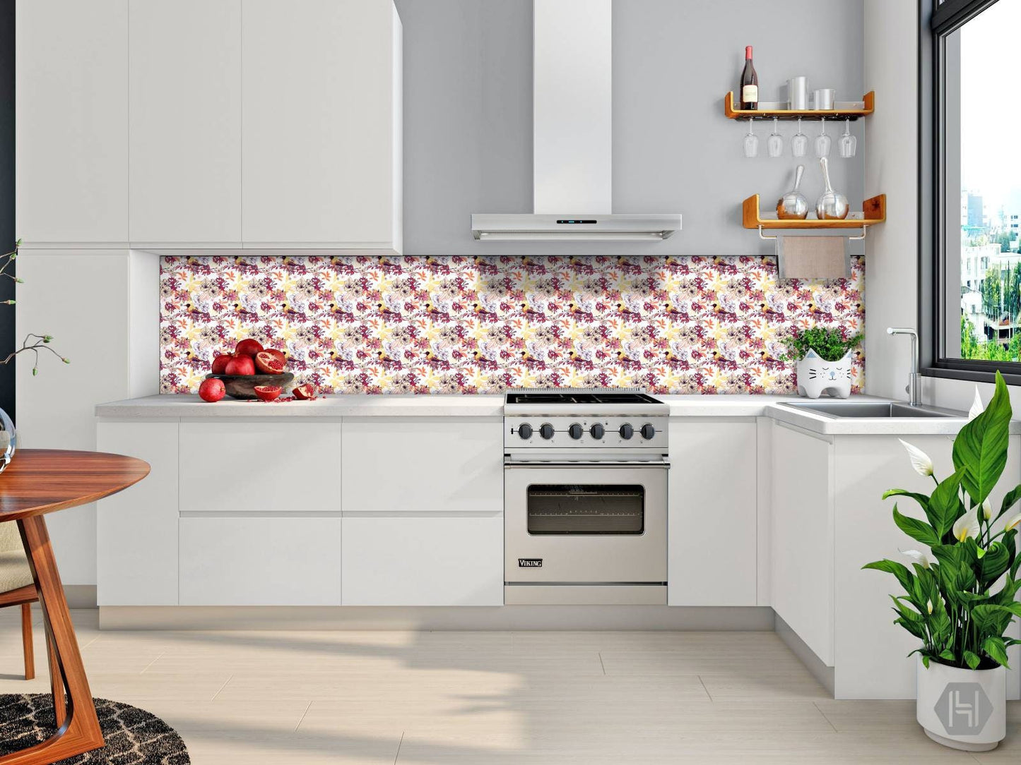 Birds and Flowers Ceramic tiles - Set of 2 Birds and Flowers Wall Decor Tiles - Kitchen Backsplash Tiles, Decorative Tiles, Bathroom Tiles