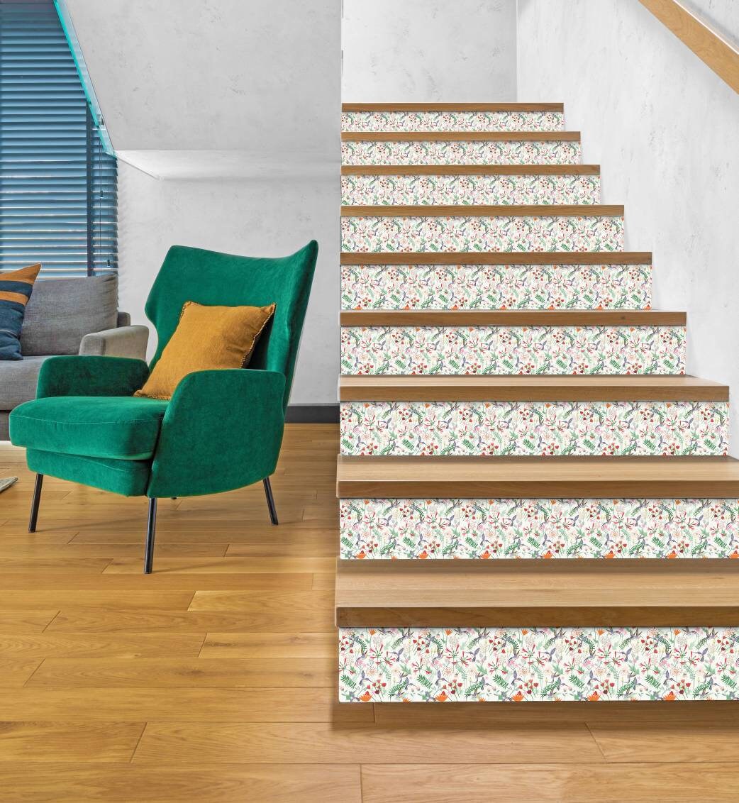 Birds and Flowers Ceramic tiles - Set of 2 Birds and Flowers Wall Decor Tiles - Kitchen Backsplash Tiles, Decorative Tiles, Bathroom Tiles