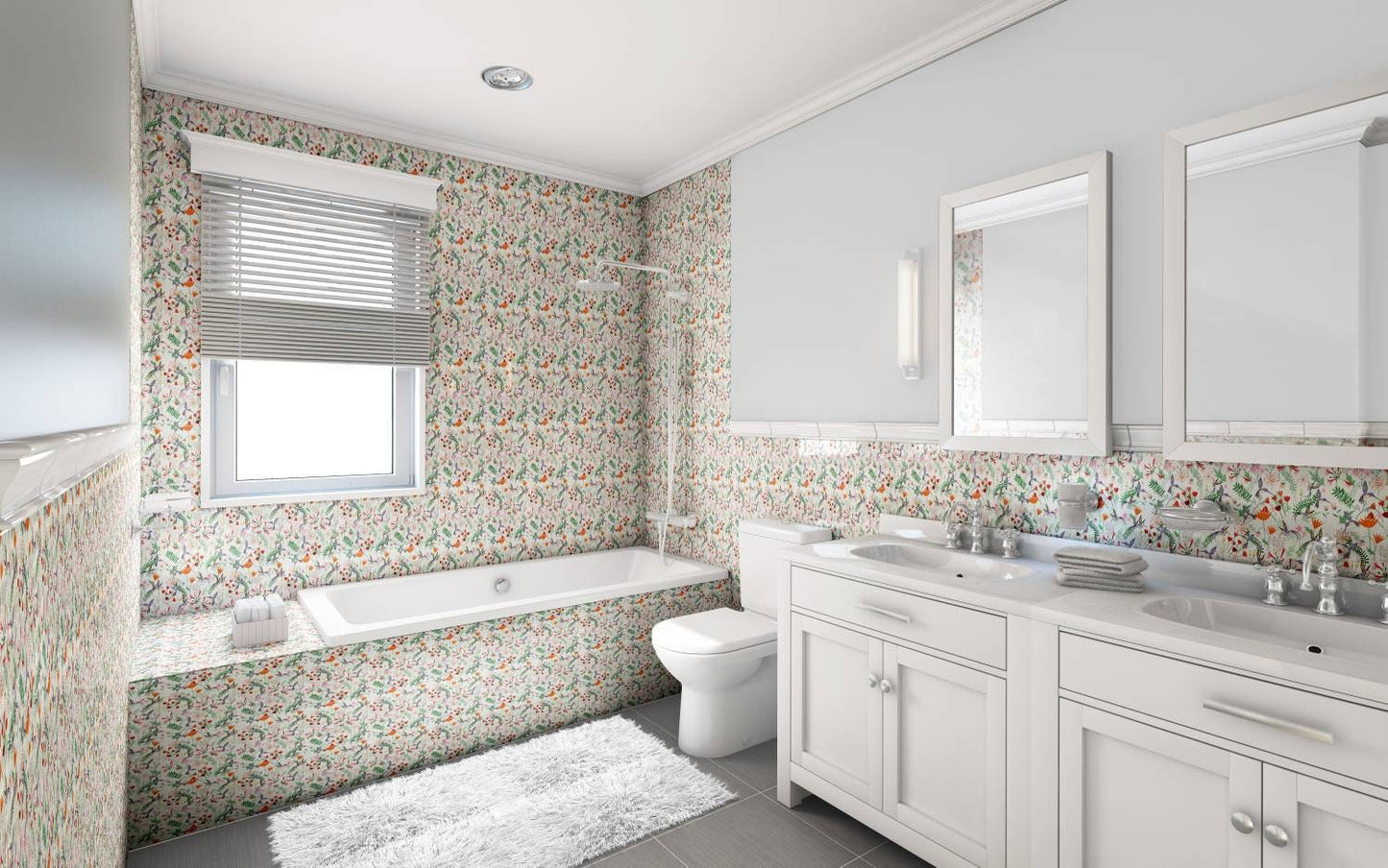 Birds and Flowers Ceramic tiles - Set of 2 Birds and Flowers Wall Decor Tiles - Kitchen Backsplash Tiles, Decorative Tiles, Bathroom Tiles