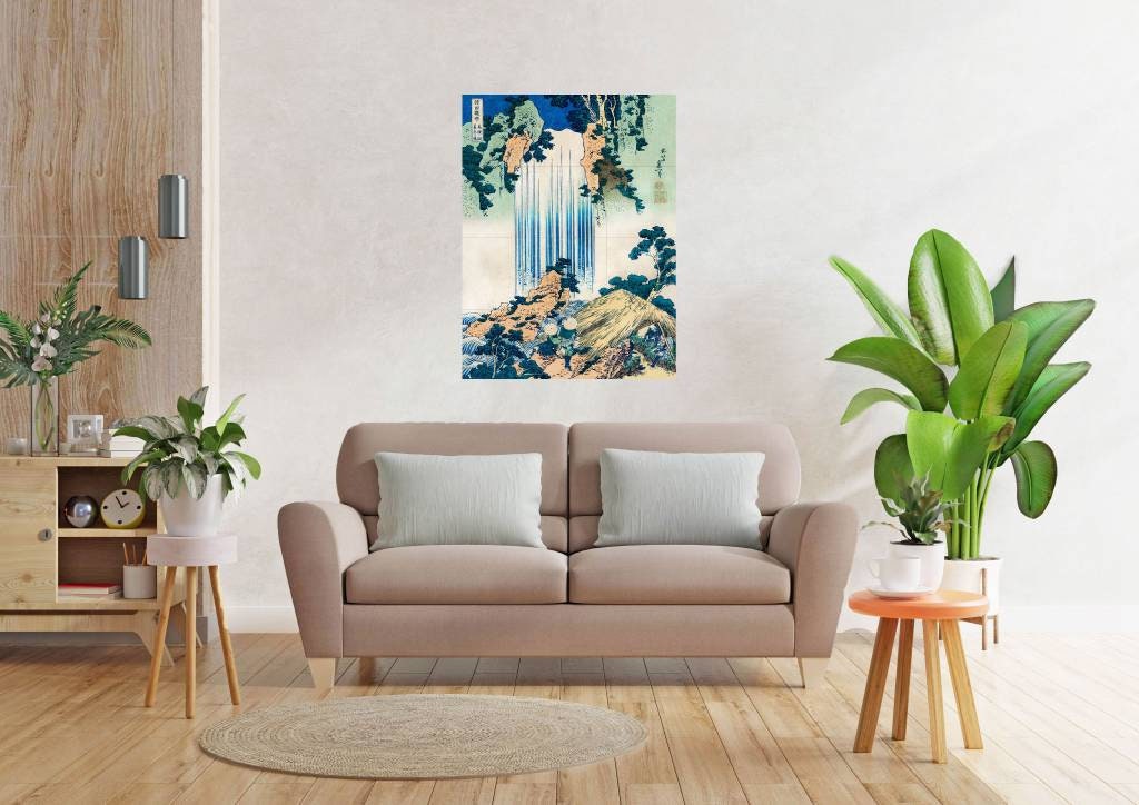 Tile Mural/Mosaic Ceramic Panel of Yoro Waterfall in Mino Province - Katsushika Hokusai Art Print-Japanese Mural - Gloss Tiles - Tile Mosaic