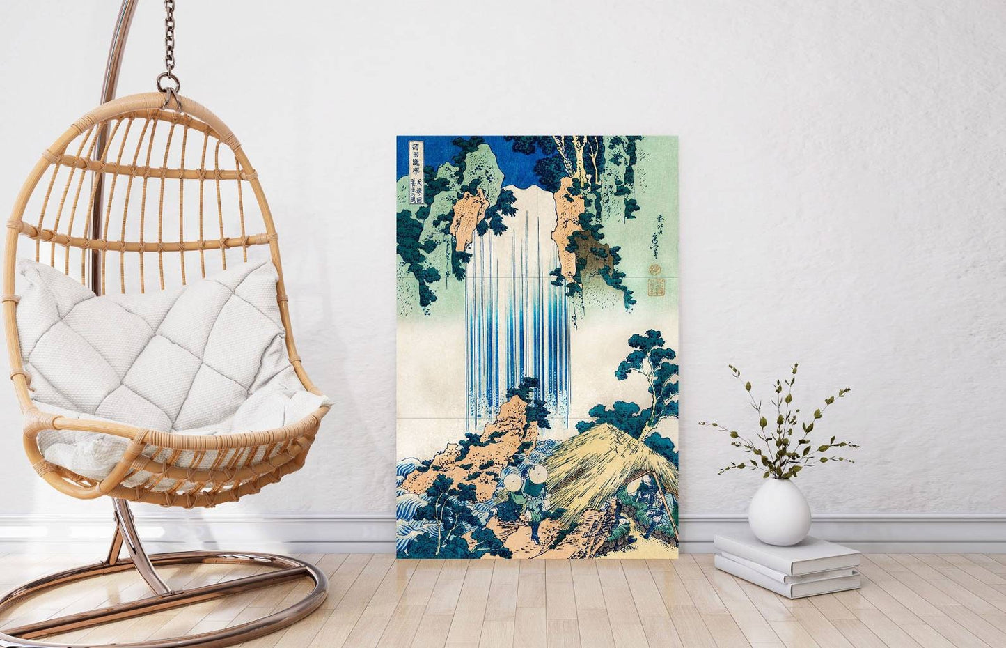Tile Mural/Mosaic Ceramic Panel of Yoro Waterfall in Mino Province - Katsushika Hokusai Art Print-Japanese Mural - Gloss Tiles - Tile Mosaic
