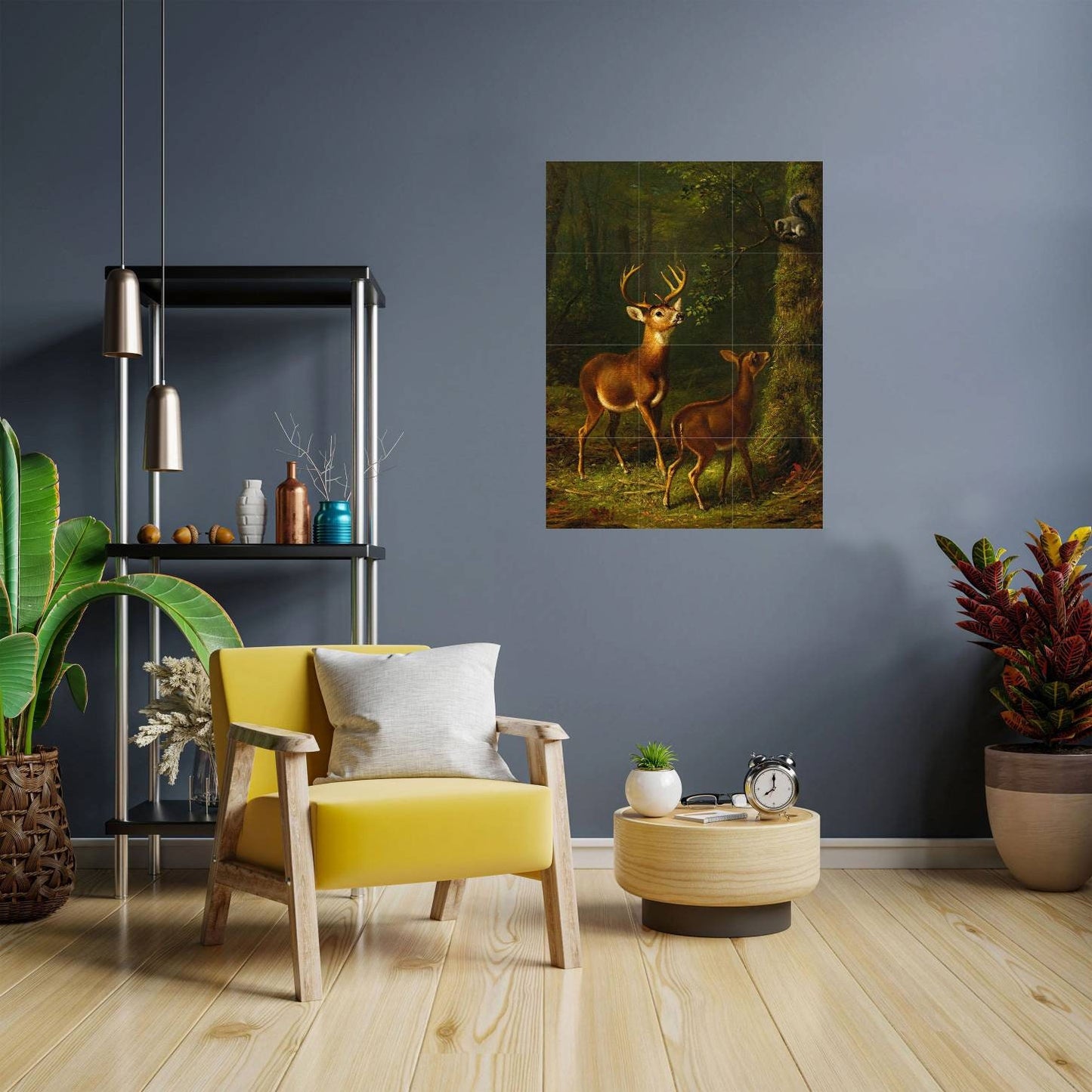 Tile Mural/Mosaic Ceramic Panel of The Forest Adirondacks - Fitzwilliam Tait print - Deer wall Art - Tile Mural - Gloss Tiles - Tile Mosaic