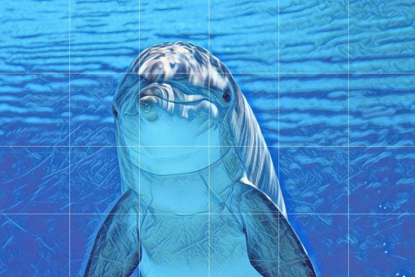 Tile Mural/Mosaic Ceramic Panel of a Dolphin - Dolphin Mural - Dolphin Wall Art - Ocean Life Print - Home Decor -Tile Mosaic - Dolphin Print