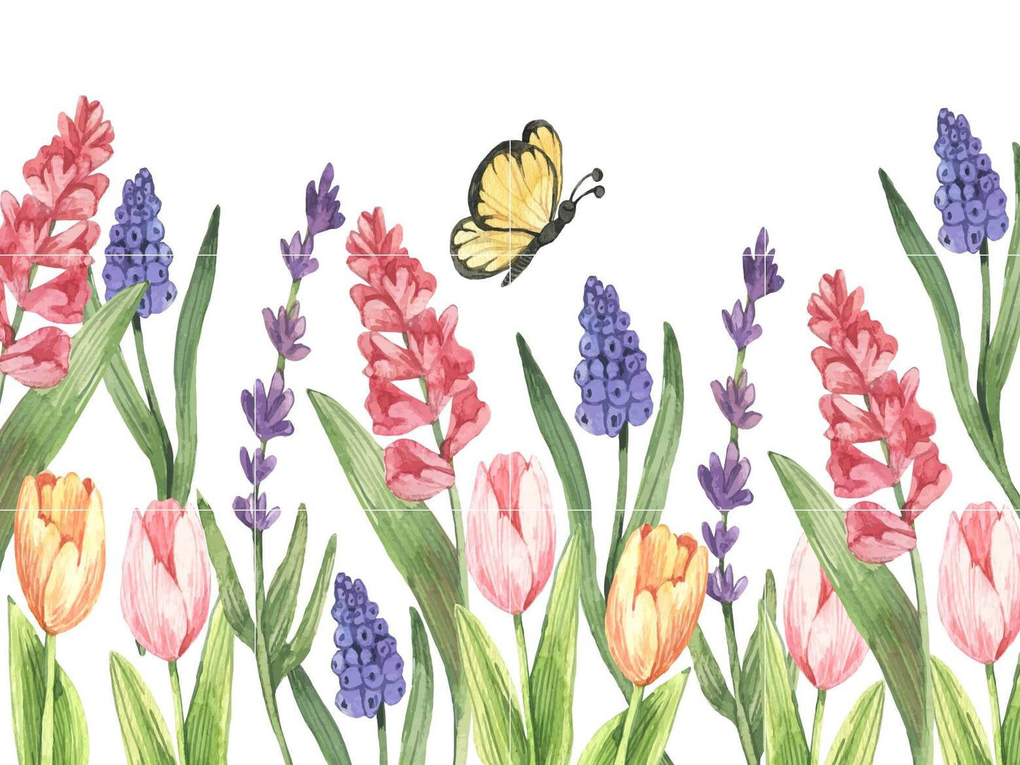 Tile Mural/Mosaic Ceramic of Flowers Watercolour Painting - Landscape Mural - Flower Wall Art - Floral Tile Mural -Gloss Tiles - Tile Mosaic