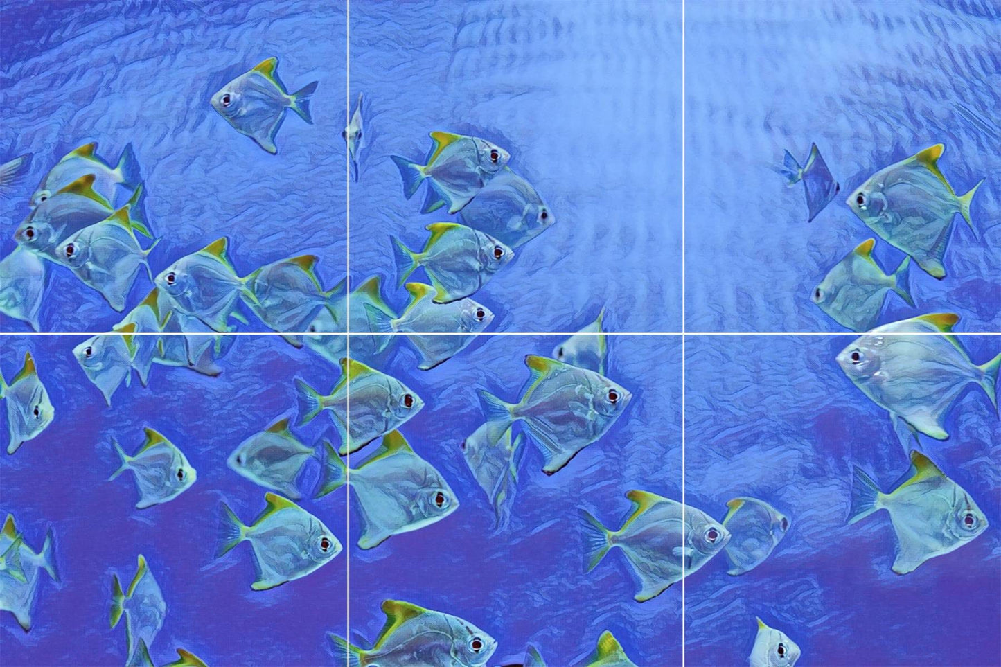 Tile Mural/Mosaic Ceramic Panel of an Ocean Fish Underwater World - Fish Wall Print - Fish Mural Print - Home Decor - Tile Mosaic