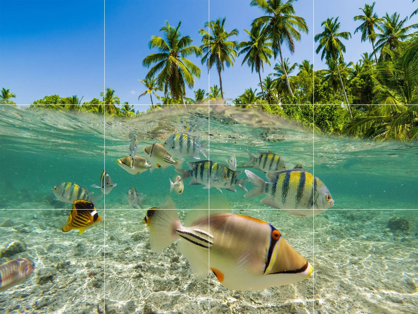Tile Mural/Mosaic Ceramic Panel of an Ocean Fish Underwater World - Tropical Wall Art - Tile Mural Art Print - Home Decor - Tile Mosaic