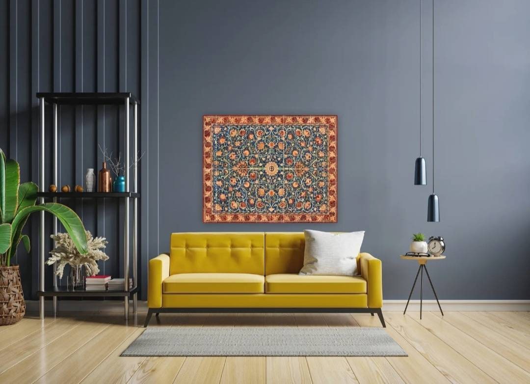Tile Mural/Mosaic Ceramic Panel of Arabic Pattern - Arabic art decor - Colourful Wall Nature Art - Tile Mural - Home Decor -Tile Mosaic