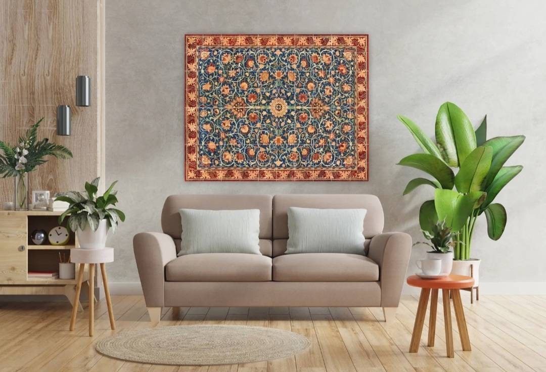 Tile Mural/Mosaic Ceramic Panel of Arabic Pattern - Arabic art decor - Colourful Wall Nature Art - Tile Mural - Home Decor -Tile Mosaic