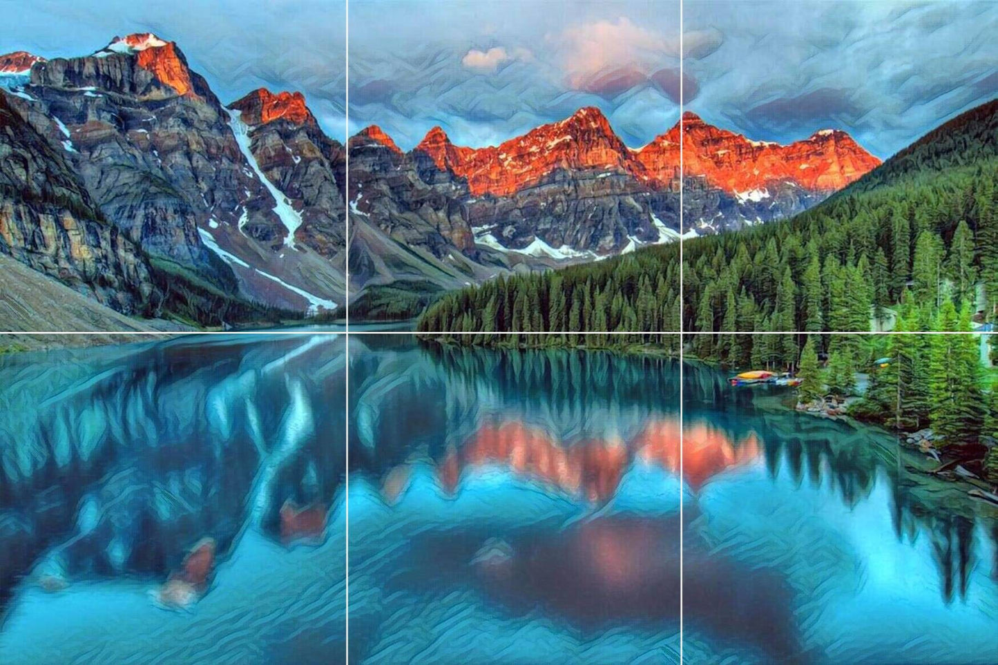 Tile Mural/Mosaic Ceramic Panel of Alberta Canada - Mountain Mural - Alberta Canada Print - Wall Art - Mural Tile - Gloss Tiles -Tile Mosaic