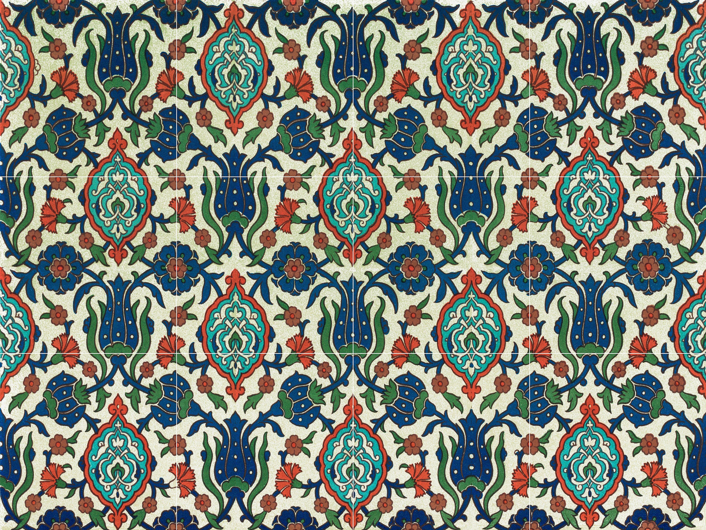 Tile Mural/Mosaic Ceramic Panel of Arabic Pattern - Arabic art decor - Colourful Wall Nature Art - Tile Mural - Home Decor -Tile Mosaic